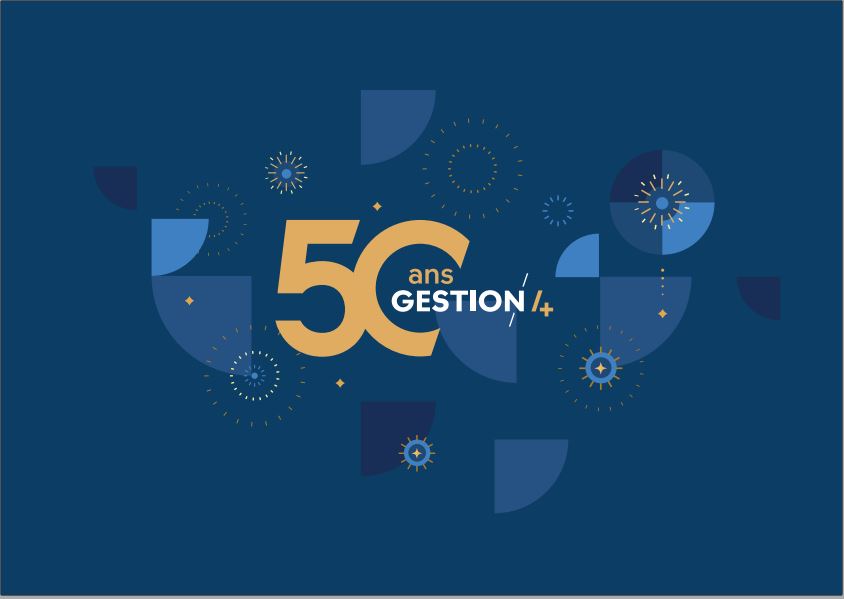 Logo créé pour la soirée anniversaire des 50 ans de Gestion 4 le 24 09 2026